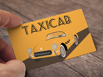 Taxi business card retro and minimal style auto business card car chevrolet chevrolet corvette retro retro car yellow
