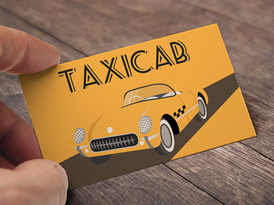 Taxi business card retro and minimal style