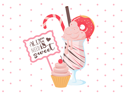 Sweet design) box design cakes donuts graphic design icecream muffin sweet valentines day vector