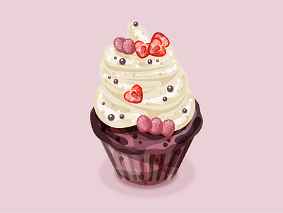 Dessert sweet chocolate design berries chocolate cream cupcake design dessert food muffin sweet