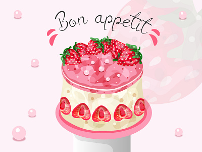 Strawberry cake bakery cake cream cupcake dessert food good mood strawberry