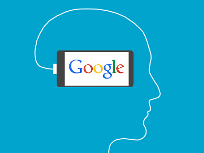 Google in situ brain design drawing flat google ideas illustration technology