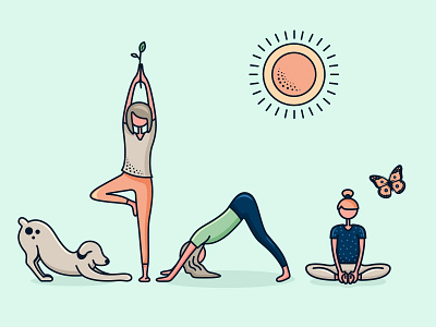 Yoga Asanas Illustration flat flat illustration illustration vector illustration vectorart vectors yoga yoga illustration yoga pose yoga studio