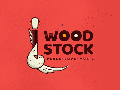 Woodstock Logo Idea bird icon bird logo brand festival logo festivals illustrations logo logo inspirations logo redesign logodesign logotype music music logo vectors vintage vintage logo woodstock