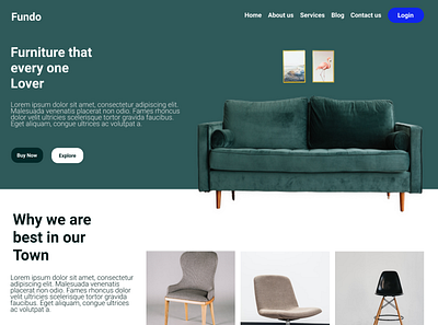 Furniture website UI Landing page app branding design icon illustration logo typography ui ux vector