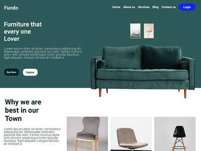 Furniture website UI Landing page