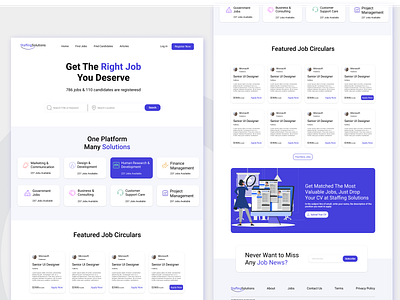 Job Portal Website Design ✌️ agency app branding design graphic design job portal motion graphics typography ui ux vector website website design