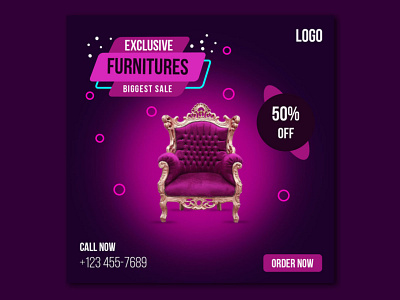 Social Media Royal Furniture Banner branding design discount furniture banner instagram banner instagram post minimal social mediabanner