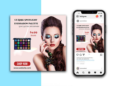 Beauty Banner Instagram Template branding graphic design lipstick