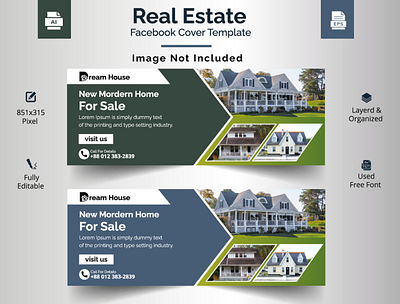 Real Estate Facebook Cover Template template