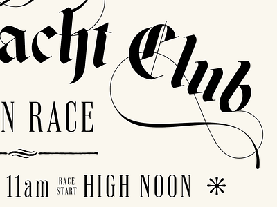 Notice of Race antique typography