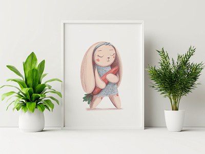 Bunny bunny design illustration print procreate art