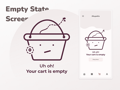 Empty State Screen illustration mobile application ui