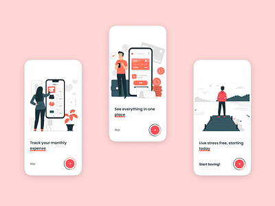 Finance App Onboarding app branding design graphic design illustration mobile ui vector