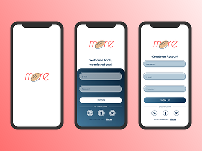 More app app design bread waste design figma food waste logo mobile application more sign in sign up ui ui design user experience design ux ux design uxui xd