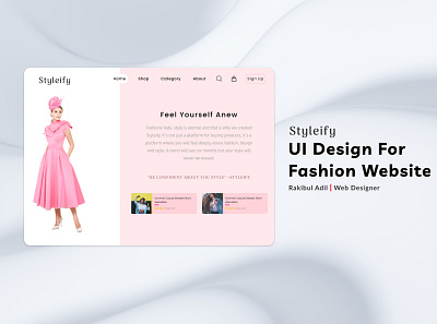 Styleify Fashion Brand Website UI │ Fashion UI Design adobe xd animation branding design ecommerce elegant design fashion figma illustration logo ui