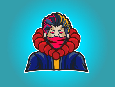 Ninja mascot branding design flat graphic design illustration illustrator logo vector