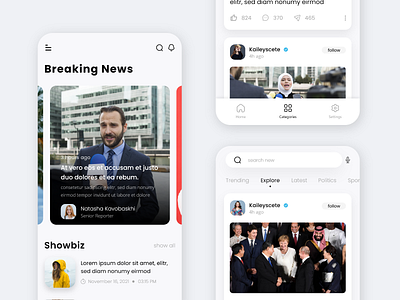 News Apps Design UI Kits network