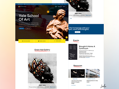 Yale school of art landing page redesign