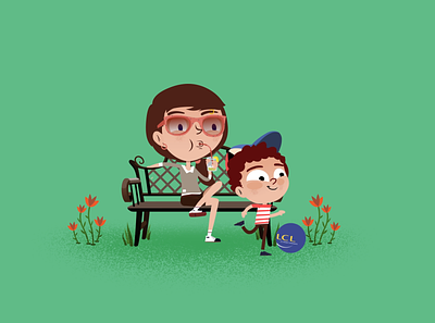 Good times on a bench akapush animation character design illustration motion