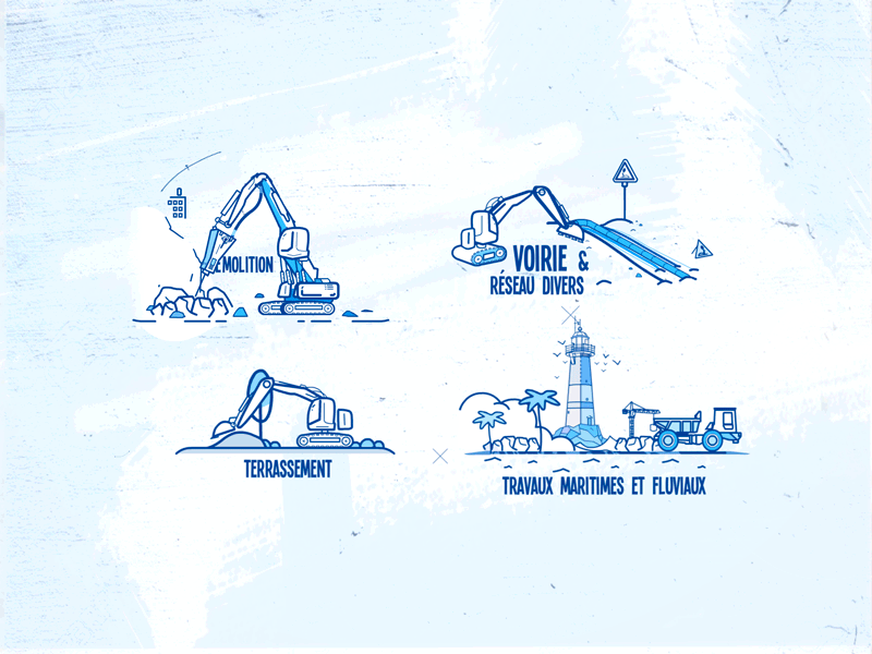 Garelli - Civil engineering company #3 animate animated gif animation civil engineering gif animation gif loop illustration line art line icons lineart loop motion publics works travaux publics vector vector illustration