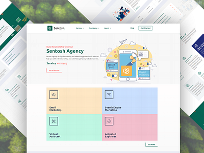 Sentosh Digital Agency Home Page Design Concept agency agency website branding design elementor elementor templates minimal ui designs web