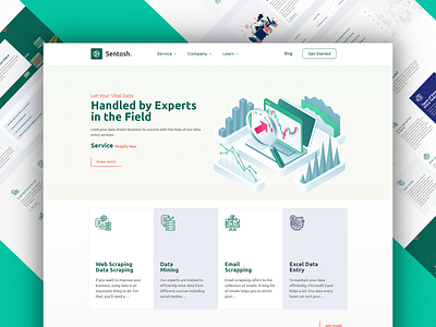 Sentosh Service Page Design animation branding design elementor elementor templates illustrator minimal typography ui web