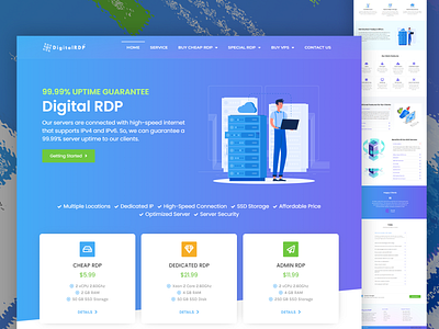 Digital RDP - Live RDP Server Site Hosting Design Templates