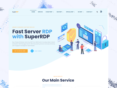 SuperRDP - Live RDP Site/Hosting Design Template design elementor elementor templates hosting rdp remote desktop connection server