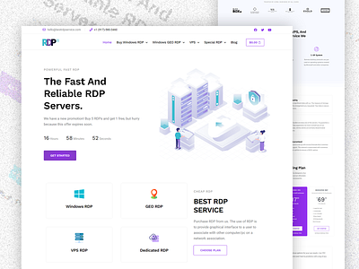 RDP Service Live Website - Hosting Elementor Template design elementor elementor templates hosting minimal server template ui design wordpress