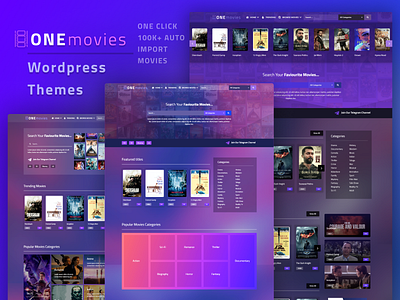 Movie Wordpress Themes with Database - UI UX Web Design