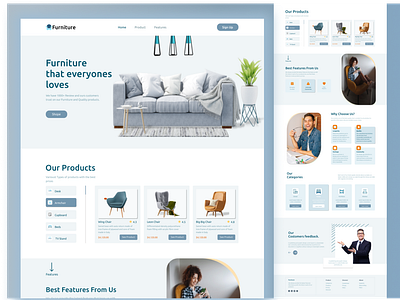 Furniture UI UX Web Design - Woods That Everyone's Loves