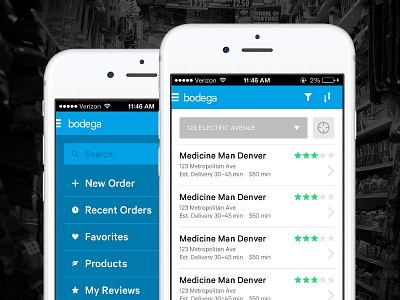 Bodega Marijuana Delivery App bodega delivery ios mobile ui ux visual