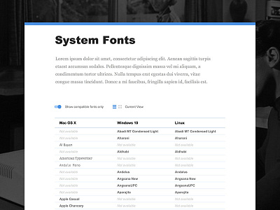 System Fonts