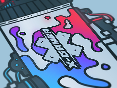 Sticker WIP drink illustration sticker tech xgamer