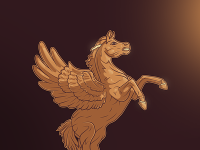 Horse illustration animal case gold horse illustration phone