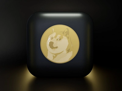 Dogecoin - 3D icon illustration 3d animation branding graphic design logo motion graphics ui