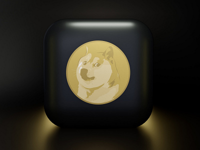 Dogecoin - 3D icon illustration