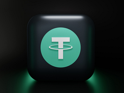 Tether - 3D icon illustration