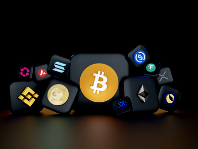 The most popular cryptocurrencies - 3D icons 3d bitcoin blender 3d crypto cryptocurrency design ethereum illustration logo