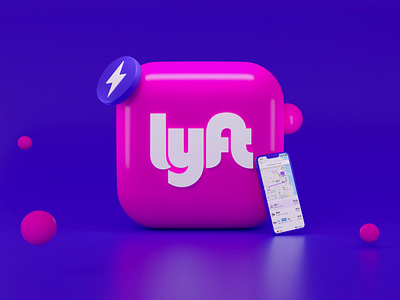 Lyft 3D icon 3d blender 3d branding design illustration logo lyft taxi uber ui