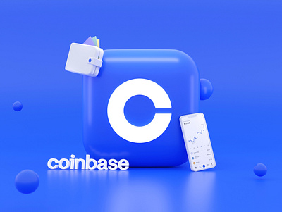 Coinbase 3D icon 3d bitcoin blender 3d branding coinbase design ethereum graphic design icon logo ui