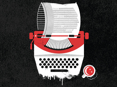The Pillowman coffee illustration pillow silhouette typewriter