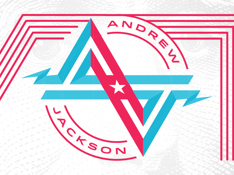 Vote Andrew Jackson (GIF) andrew band concert jackson lightning logo monogram president rock typography