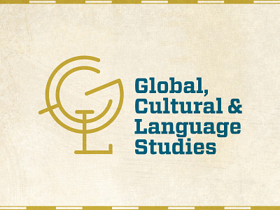 GCL Globe Monogram blue c culture g globe gold l language logo map monogram monostroke