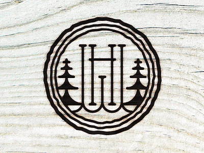 Historic Woods Monogram h minnesota nature rings trees w water woods