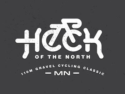 Heck of the North - Final Mark bicycle bike icon logo typography wip wordmark