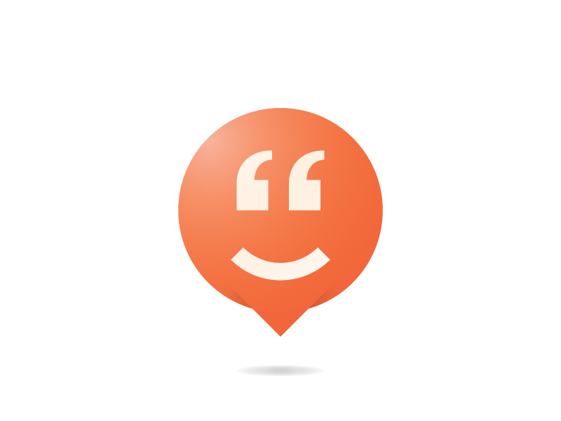 Proposed Speech Consultant Logo applause quotation marks quotes smiley face smile talk bubble bubble cute as fuck
