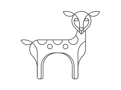 Oh Deer deer geometric illustration monoline