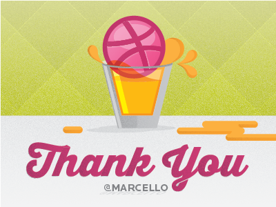 Cheers! debut dribbble glass illustration marcello shot thank you